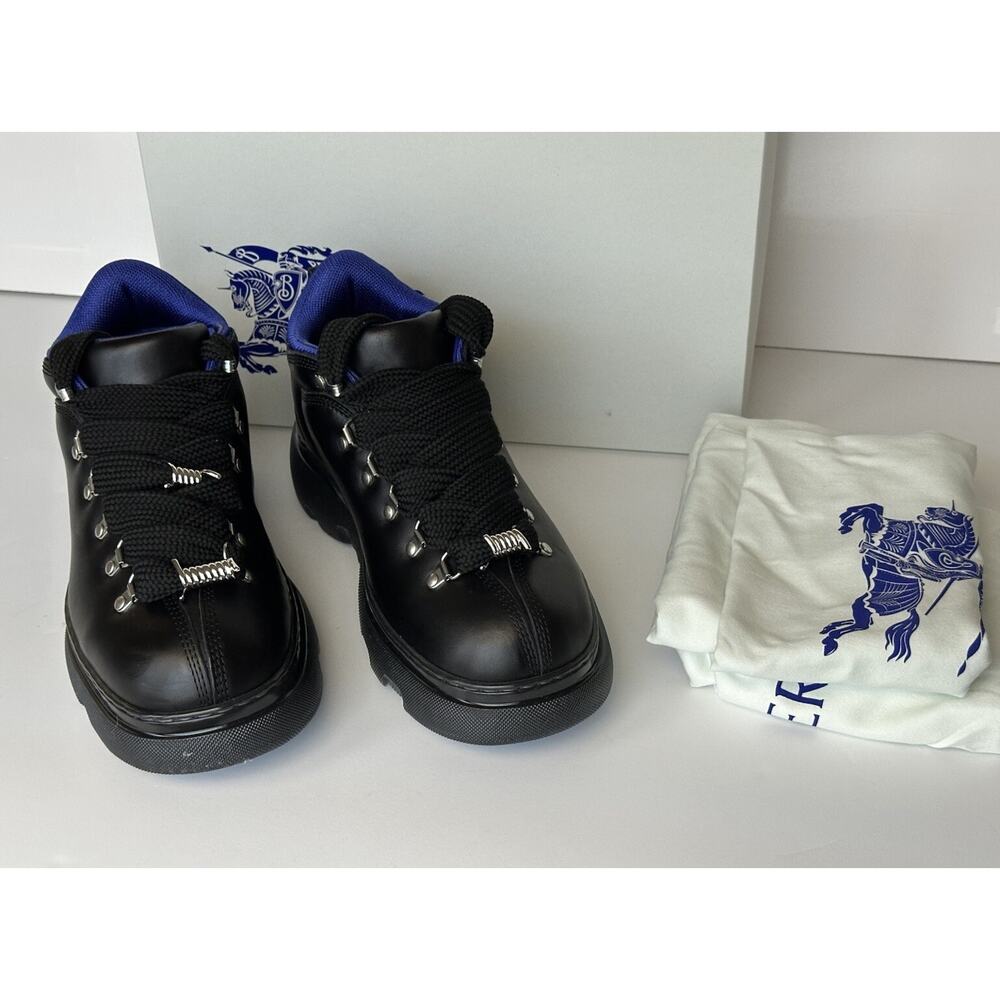 Burberry Black Leather Ankle Trek Boots 9 US (42 Eu) 8074564 IT NIB $1190 - Picture 12 of 14